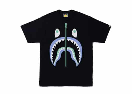 BAPE Text Code Camo Shark Tee Black