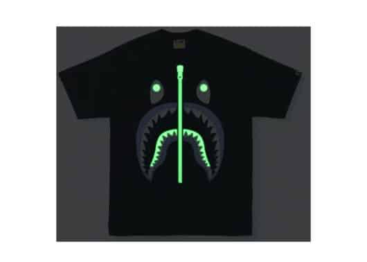 BAPE Text Code Camo Shark Tee Black - Image 2