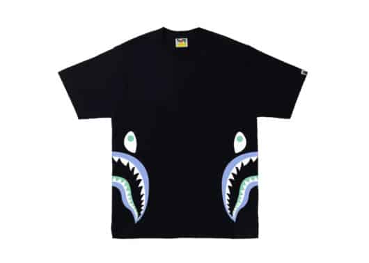BAPE Text Code Camo Side Shark Tee Black