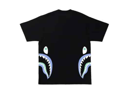 BAPE Text Code Camo Side Shark Tee Black - Image 2