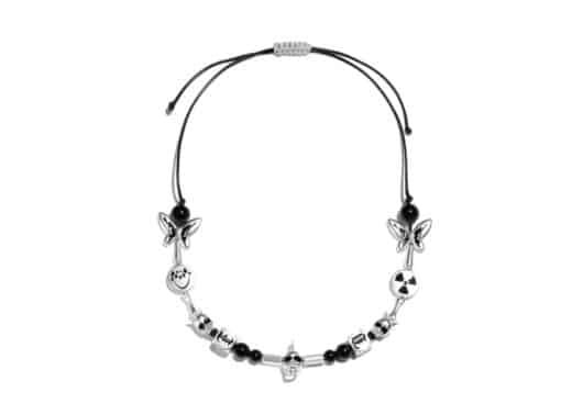 EVAE + x F.V.V.O Skull Butterfly Necklace Silver