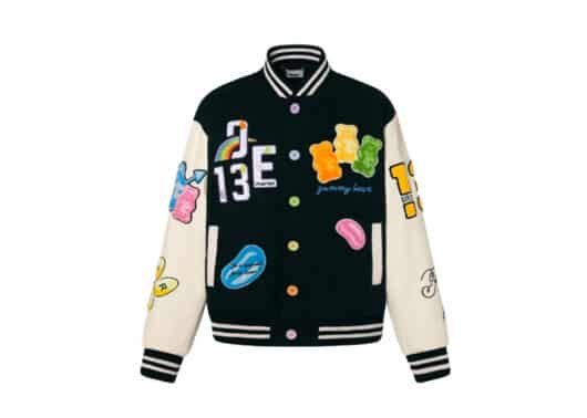 13De Marzo Big Gummy Bear Baseball Jacket Black
