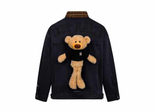 13De Marzo Clipping Logo Bear Denim Jacket Black