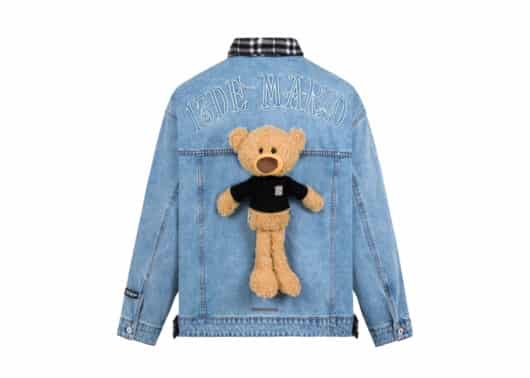 13De Marzo Clipping Logo Bear Denim Jacket Blue