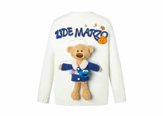 13De Marzo x Sesame Street Cookie Monster Knit Cardigan White - Image 2