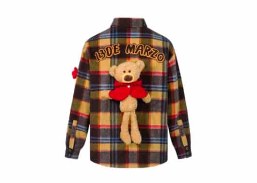 13De Marzo x Sesame Street Elmo Woolen Shirt Coat Bombay Brown