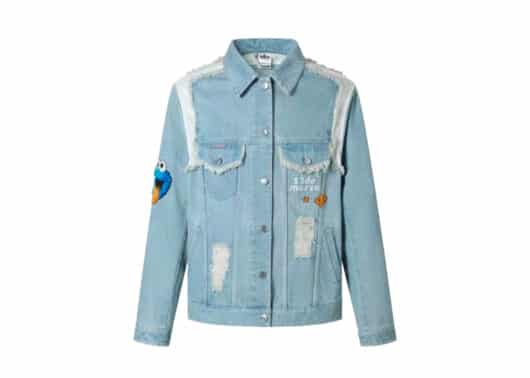 13de Marzo x Sesame Street Cookie Monster Denim Jacket Blue - Image 2