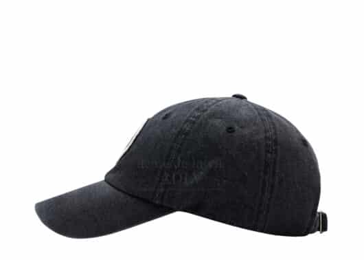 ADLV A Logo Emblem Patch Denim Ball Cap Black - Image 2