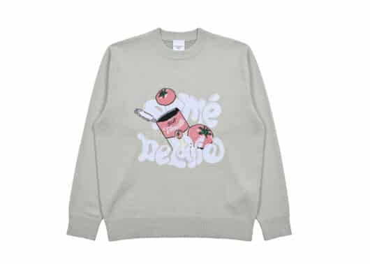 ADLV Tomato Front Artwork Knit Sweater Grey