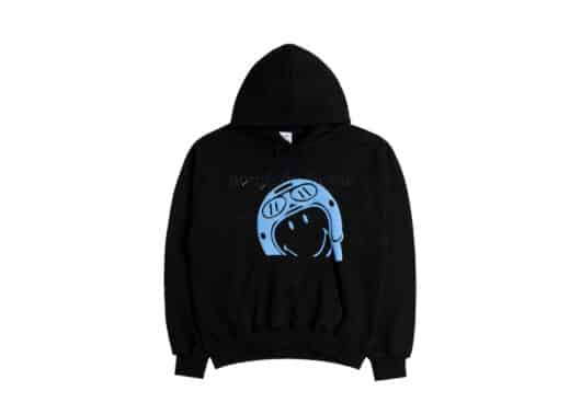 ADLV x Smiley Biker Smiley Emboss Printing Hoodie Black