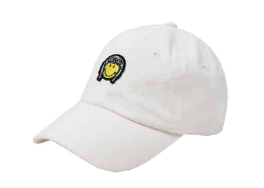 ADLV x Smiley Biker Smiley Wappen Ball Cap White