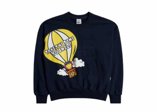 ADLV x Smiley Hot-Air Balloon Artwork Crewneck Navy