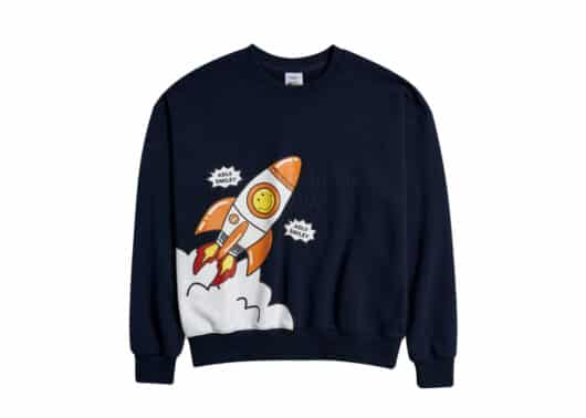 ADLV x Smiley Rocket Printing Crewneck Navy