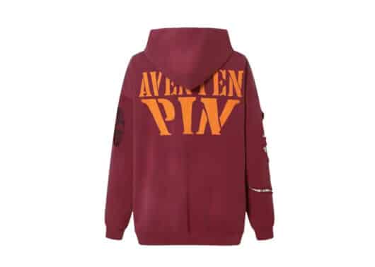 Aventen Pin DIY Tearing Shirt Inside Hoodie Red - Image 2