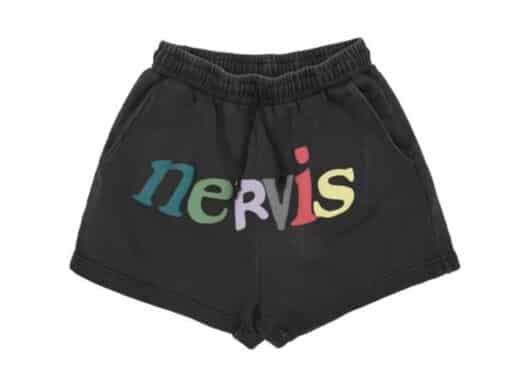 Nervis Puff Logo Print Sweatshorts Dark Grey