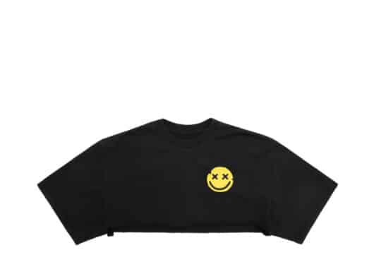 Nervis Basic Smile Puff Logo Cropped Tee Black