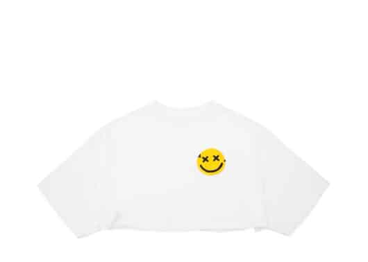 Nervis Basic Smile Puff Logo Cropped Tee White