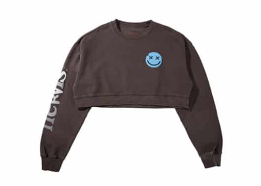 Nervis Smile Puff Print Cropped Crewneck Brown