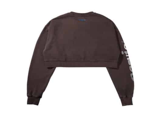 Nervis Smile Puff Print Cropped Crewneck Brown - Image 2