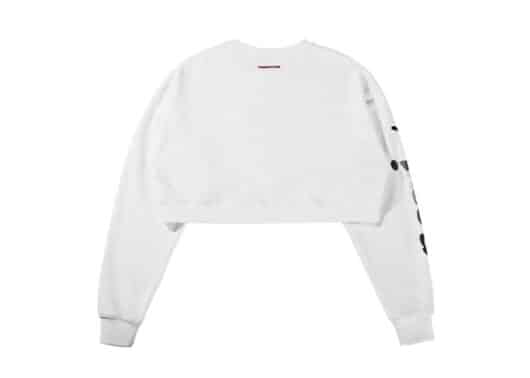 Nervis Smile Puff Print Cropped Crewneck White - Image 2