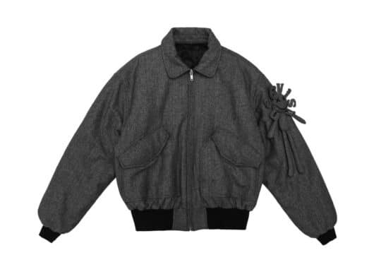 Nervis The Smiley Doll Wool Bomber Grey
