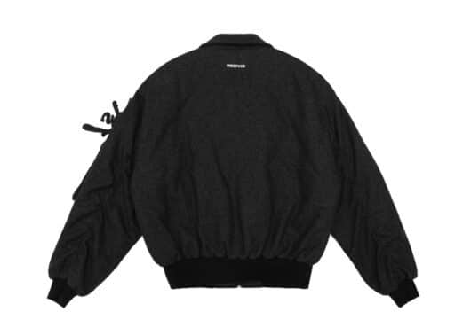 Nervis The Smiley Doll Wool Bomber Black - Image 2