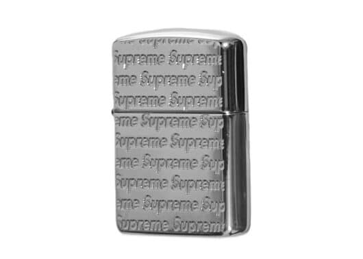 Supreme Repeat Engraved Zippo Silver