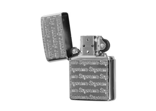 Supreme Repeat Engraved Zippo Silver - Image 2