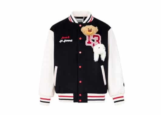 13De Marzo Bear Wearing Baseball Jacket Navy - Image 2
