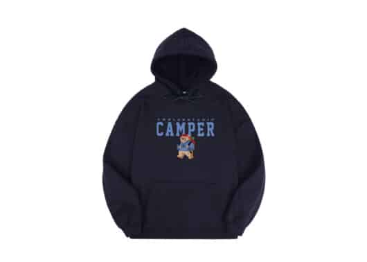 Ambler Camper Bear Hoodie Navy AHP903