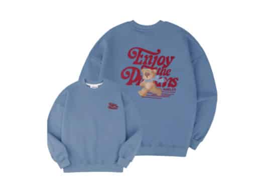 Ambler Cartoon Bear Crewneck Blue AMM1016