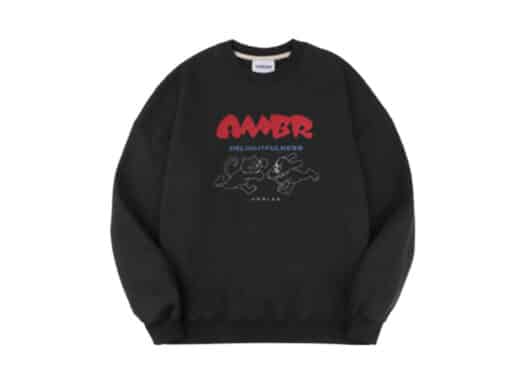 Ambler Delightfulness Bear Crewneck Black AMM1012