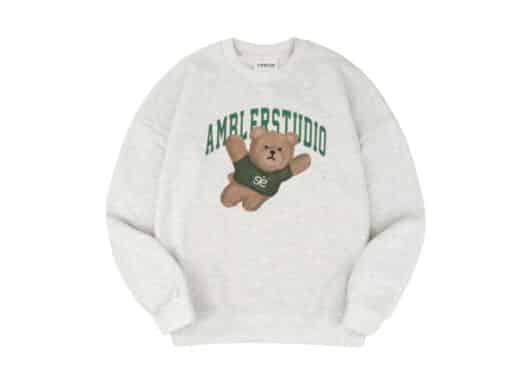 Ambler Superman Bear Crewneck Oatmeal AMM1005