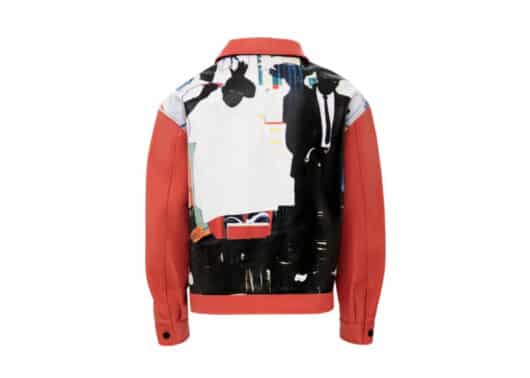 FFF Don Care Barbershop Print Leather Jacket Red Exclusive
