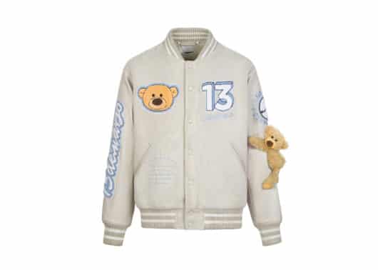 13De Marzo Bear Baseball League Jacket Cream