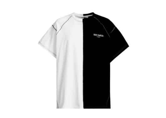 13De Marzo Monochrome Teddy Bear Patchwork Tee Black/White - Image 2