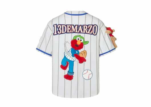 13De Marzo x Sesame Street Elmo Short Baseball Jersey Cardigan White - Image 2