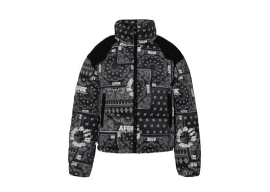 A Few Good Kids Paisley Puffer Jacket Black