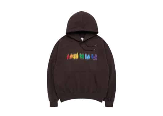 ADLV Rainbow Spray Logo Hoodie Brown