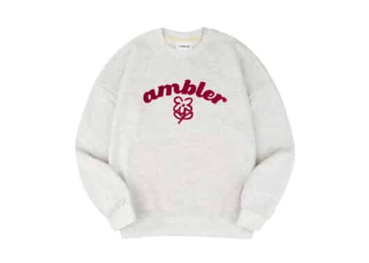Ambler Boucle Flower Crewneck Oatmeal AMM1009