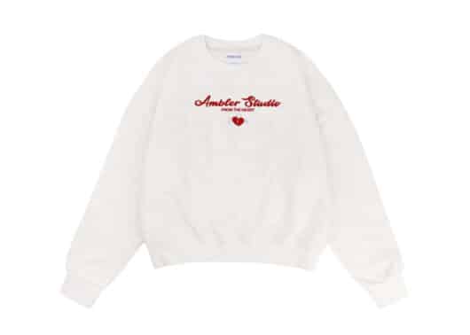 Ambler Broken Heart Crop Crewneck Ivory AMC102