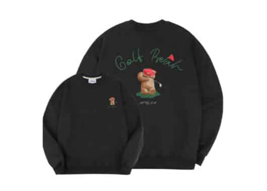 Ambler Golf Bear Crewneck Black AMM1014