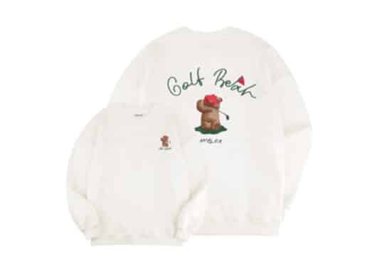 Ambler Golf Bear Crewneck Ivory AMM1014