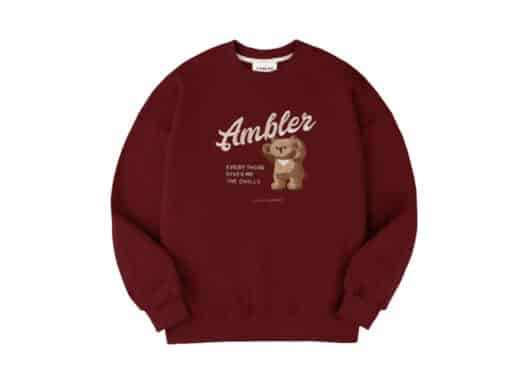 Ambler The Chill Bear Crewneck Burgundy AMM1008