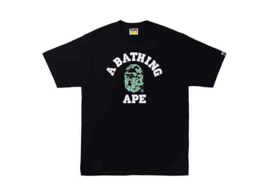 BAPE Text Code Camo College Tee Black