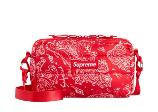 Supreme Puffer Side Bag Red Paisley