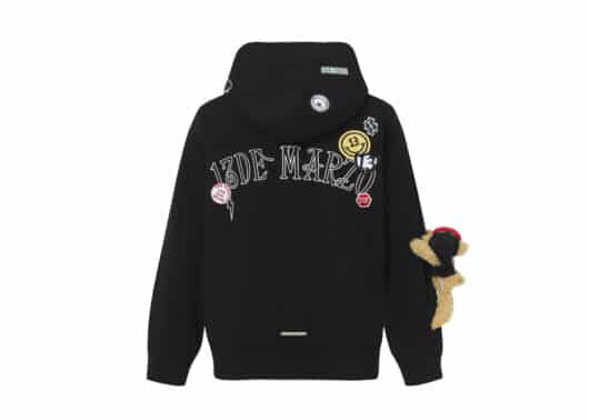 13De Marzo Bear Badges Hoodie Black - Image 2
