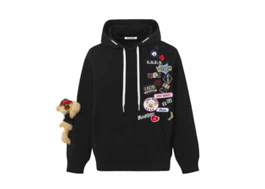 13De Marzo Bear Badges Hoodie Black