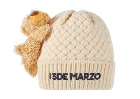 13De Marzo Bear Weave Beanie Cream