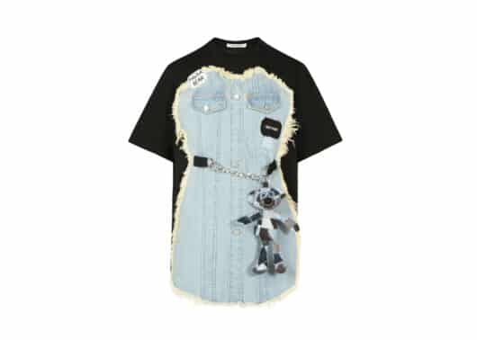 13De Marzo Denim Patchwork Tee Black
